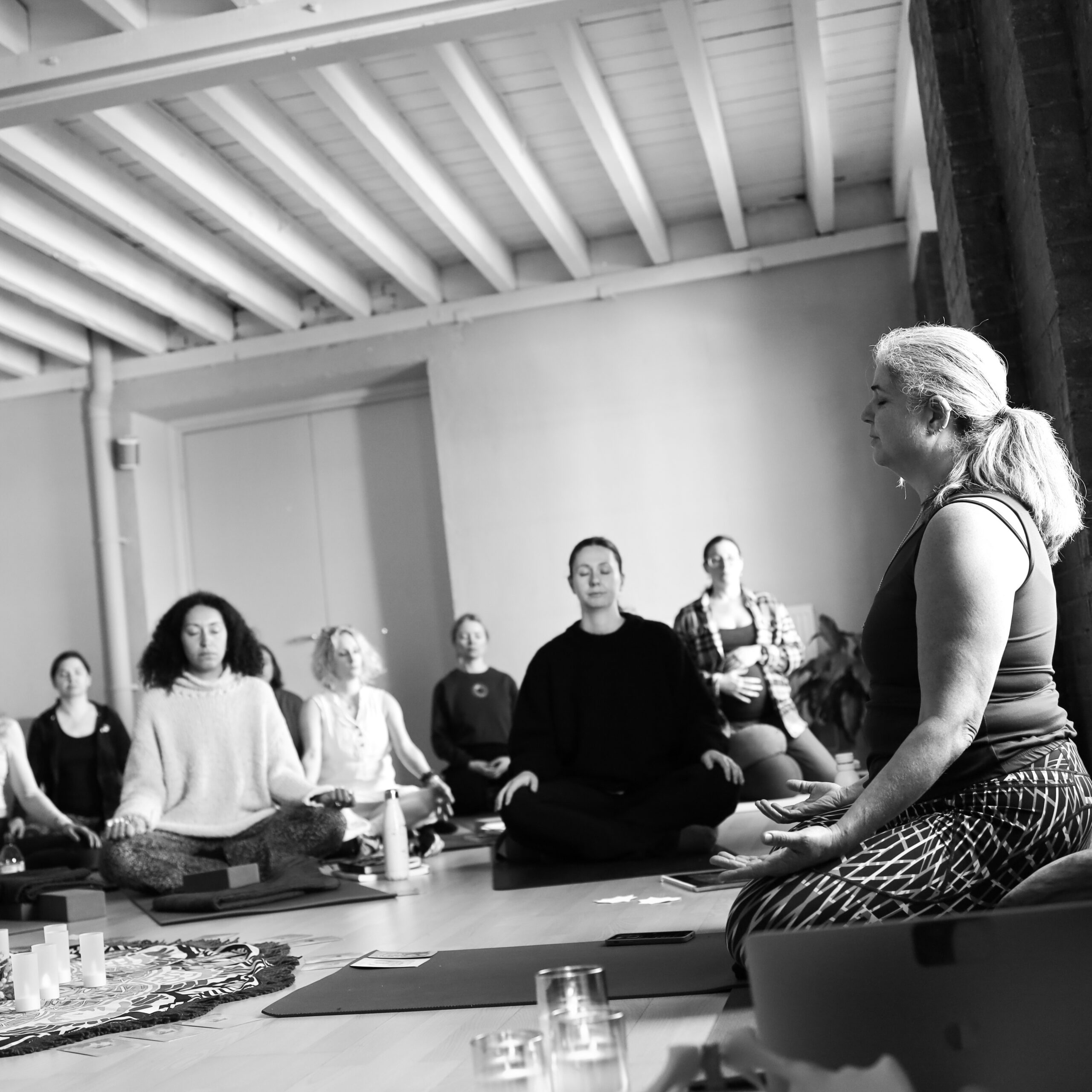 Alexa Dean Teaching during a Pregnancy Yoga course