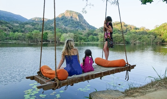Hanging out on the day bed Ulpotha Retreat, Sri Lanka